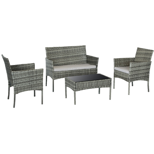 פינת ישיבה דגם סנטוריני אפור כהה