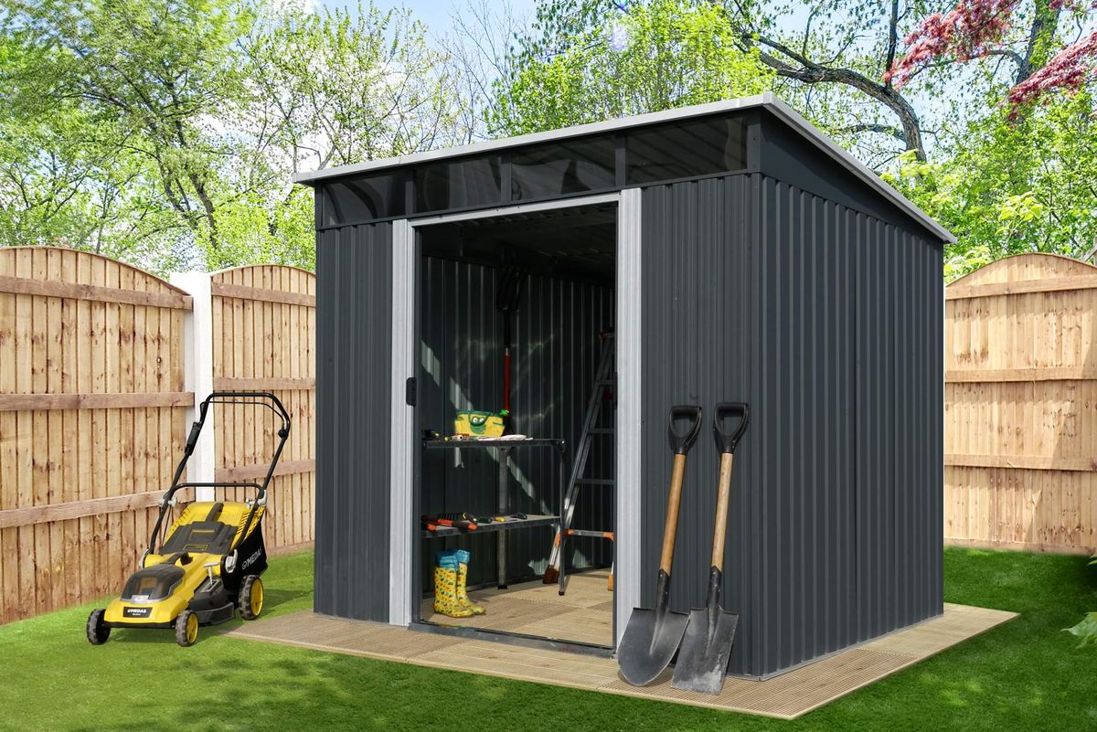 מחסן מתכת דגם PS0908 מידה 2.38X2.79 Garden Top