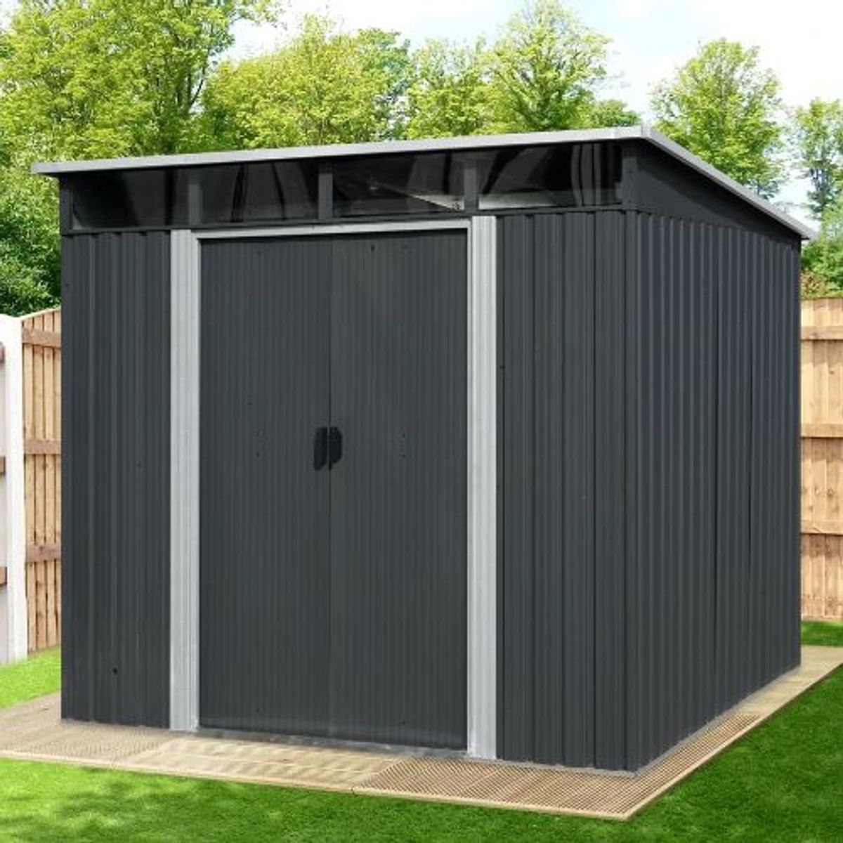 מחסן מתכת דגם PS0908 מידה 2.38X2.79 Garden Top