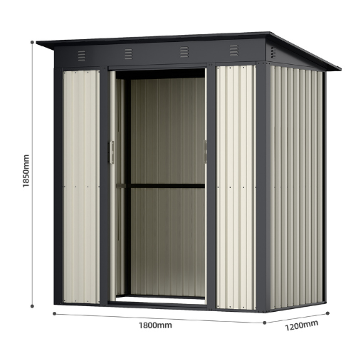 מחסן מתכת דגם SA2 מידה Garden Top 1.20X1.80