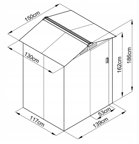 מחסן מתכת דגם XA מידות 1.50X1.30  Garden Top